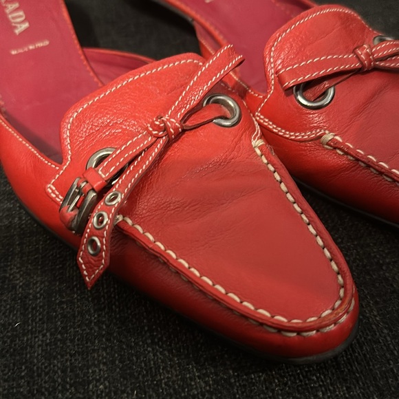PRADA Red vintage Slide with kitty heel 39.5 - Picture 4 of 6
